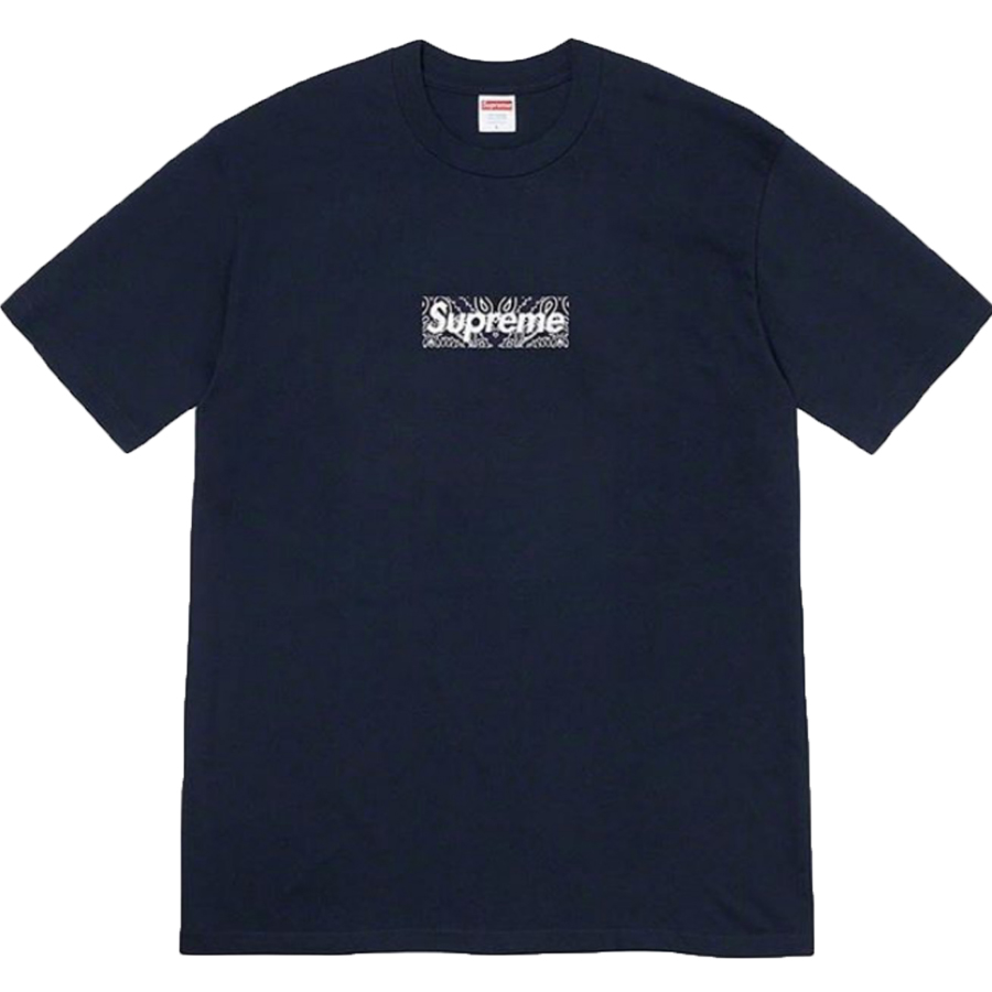 Supreme Bandana Box logo t-shirt navy FW19 - Next Grail