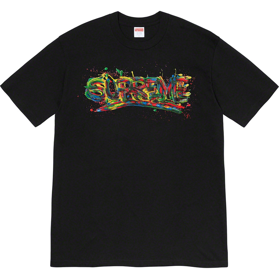 Supreme Paint Logo t-shirt sort - Det bedste Supreme udvalg - Next Grail